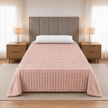 Cobertor Individual Olas Bonded Rabbit Rosa