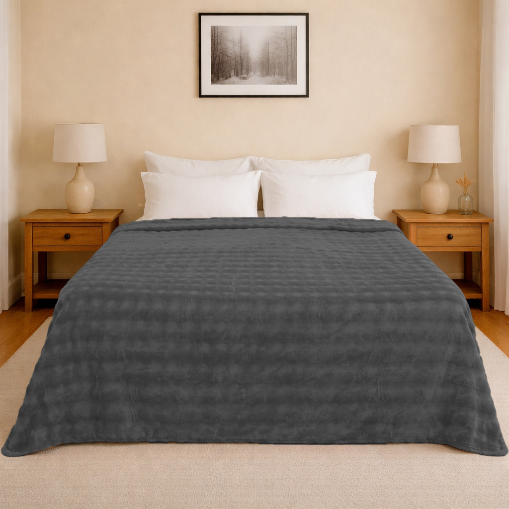 Cobertor Bubble Matrimonial Gris