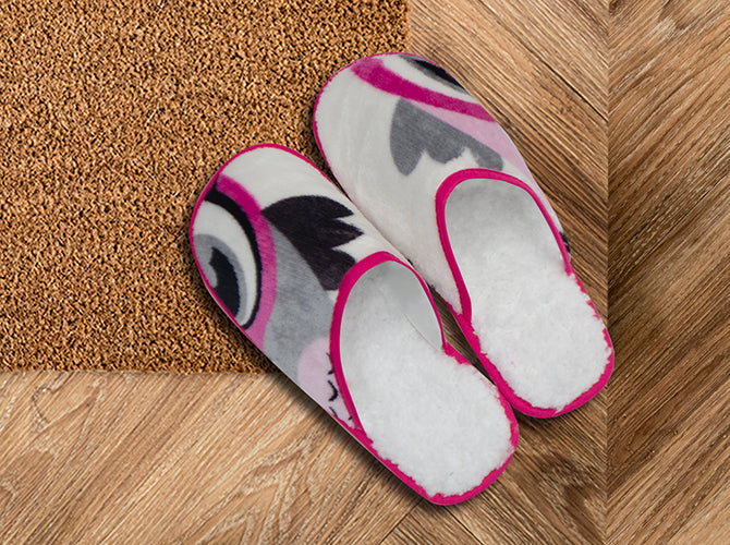 Pantuflas Unisex S Búhos Rosa