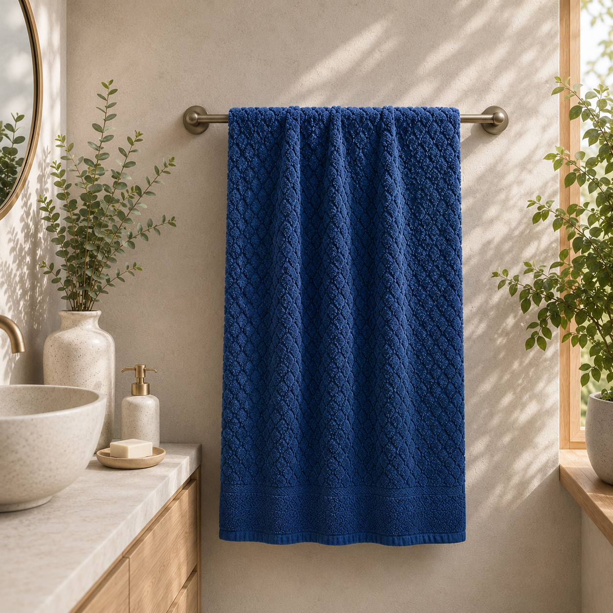Toalla Baño Completo Romi Azul Petróleo