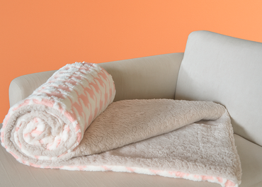 Frazada Tufted Bicolor Rosa con Blanco Frazada