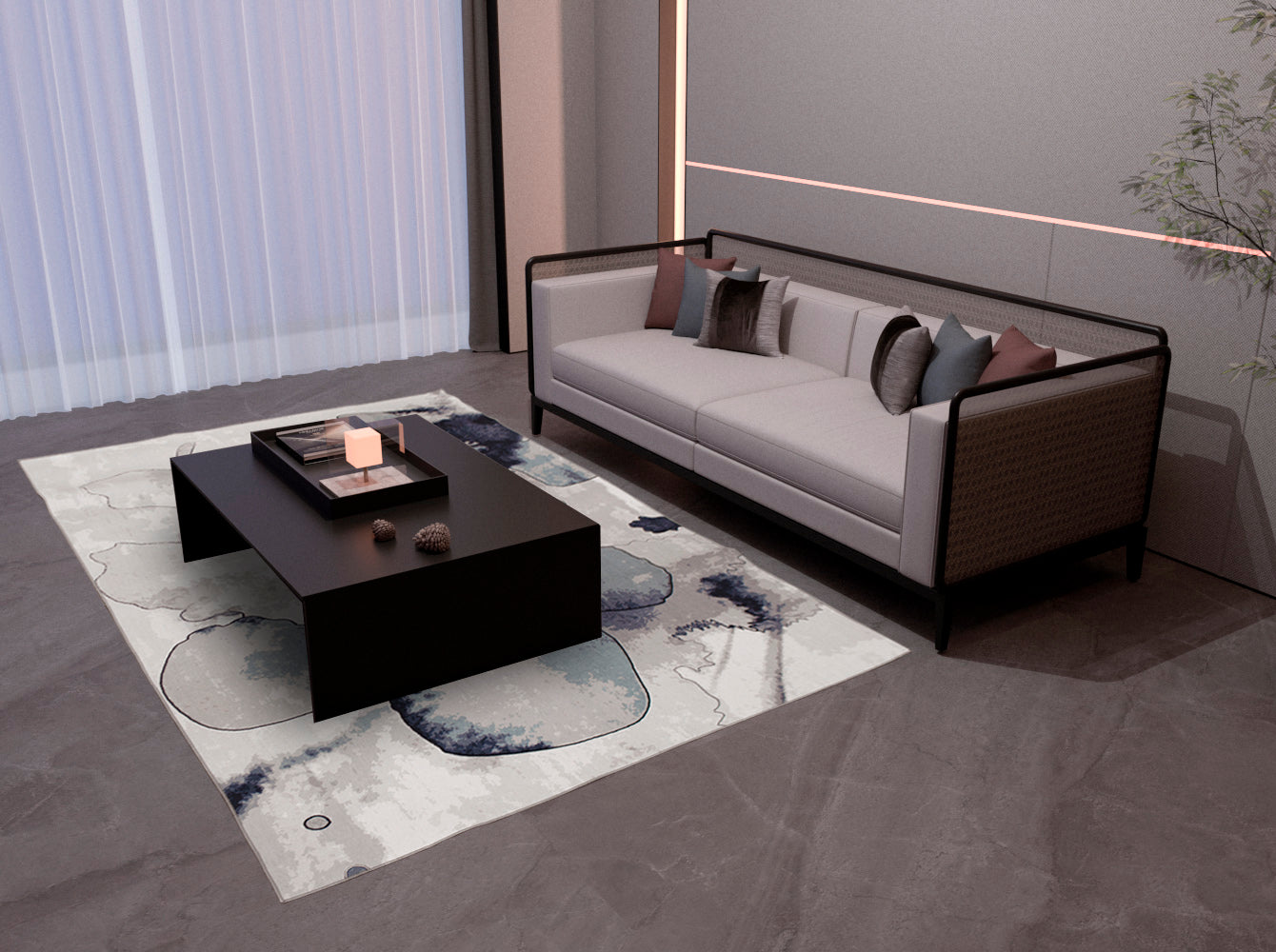 Tapete Decorativo Flor Beige
