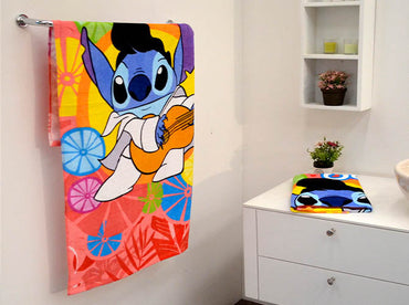 Toalla Disney Medio Baño Xtra Stitch Elvis Toallas