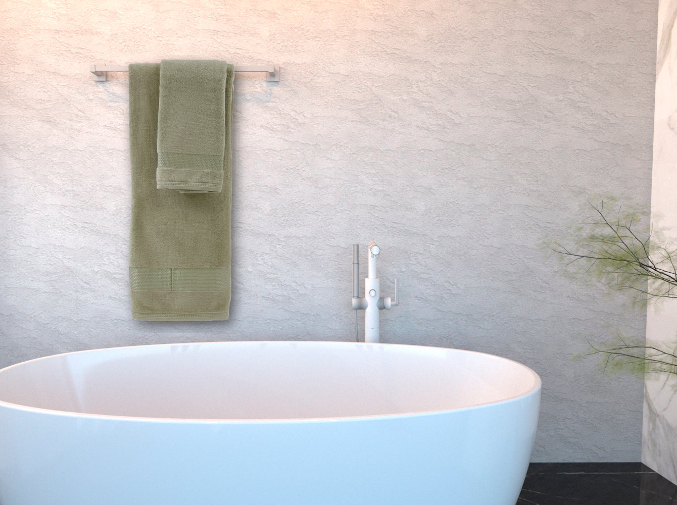Toalla Medio Baño Premium Verde_Seco1