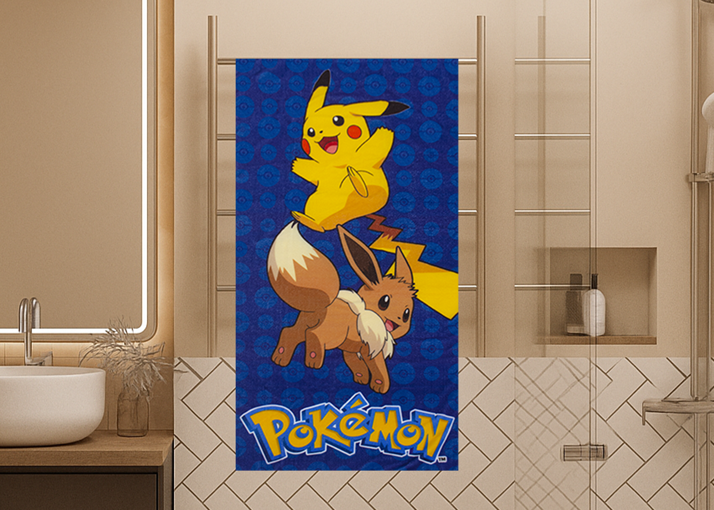 Toalla Sustentable Pokemon Azul Rey