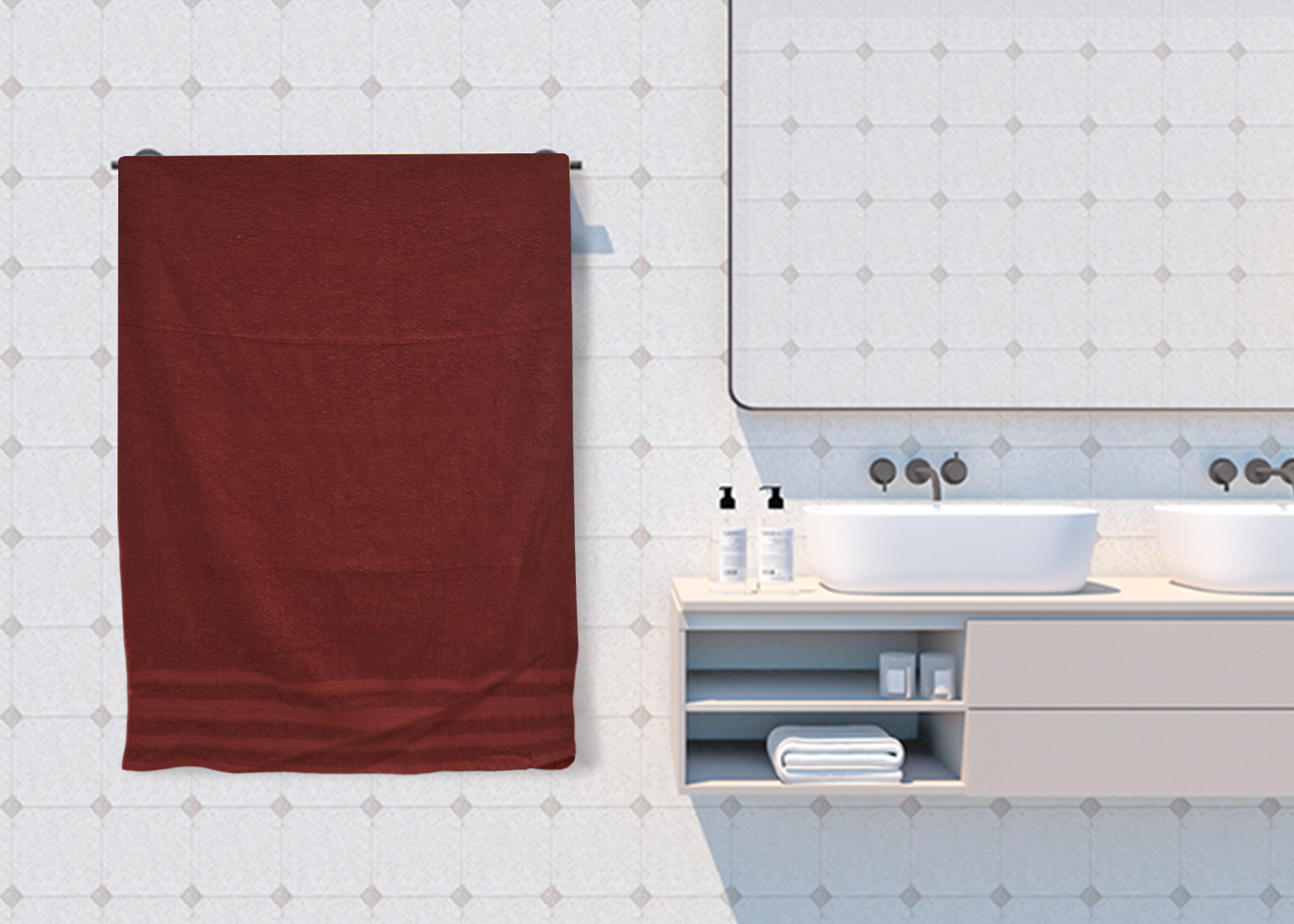Toalla Pachona Baño Completo Burgundy