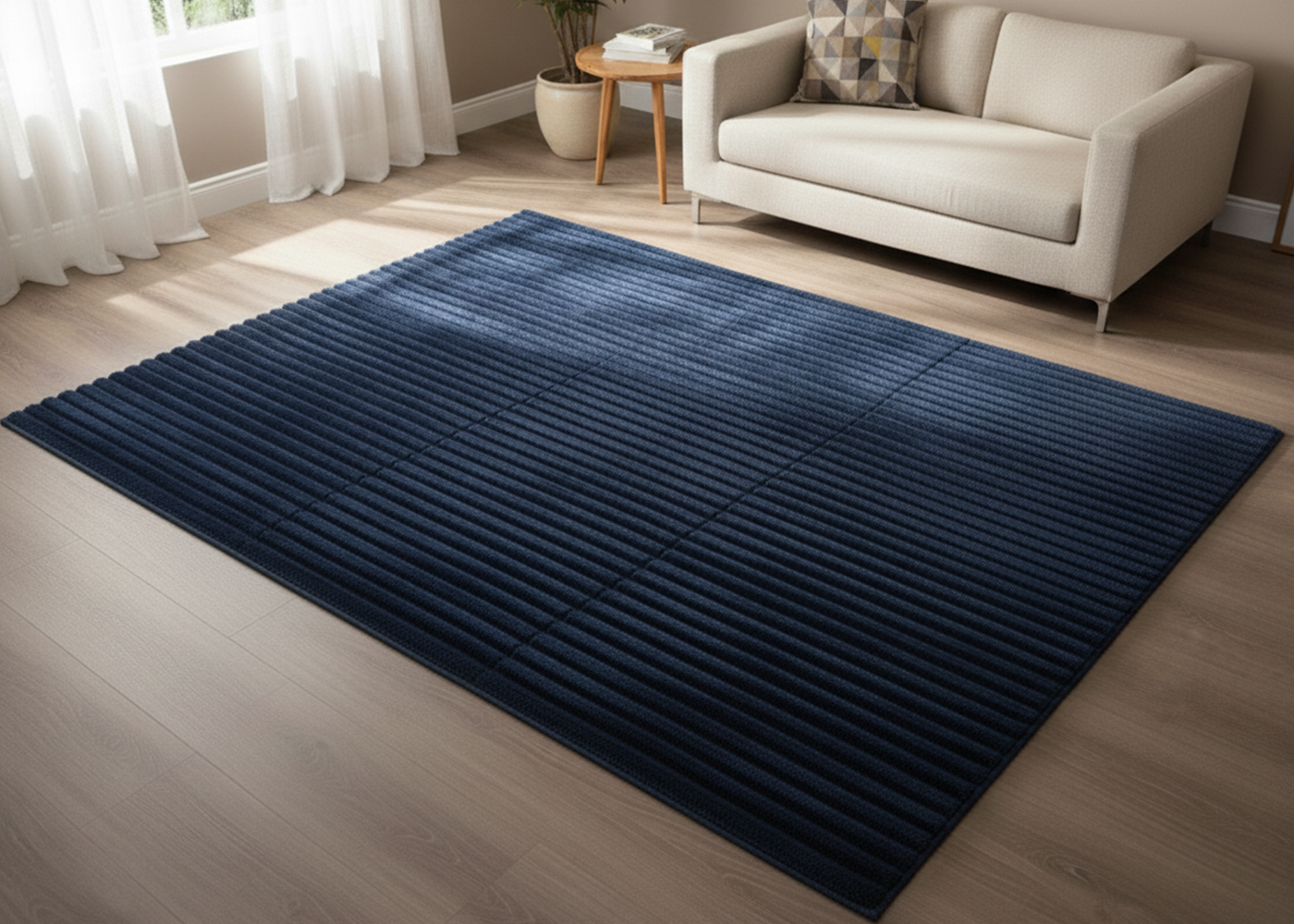 Tapete Sala Zanjas Azul Marino