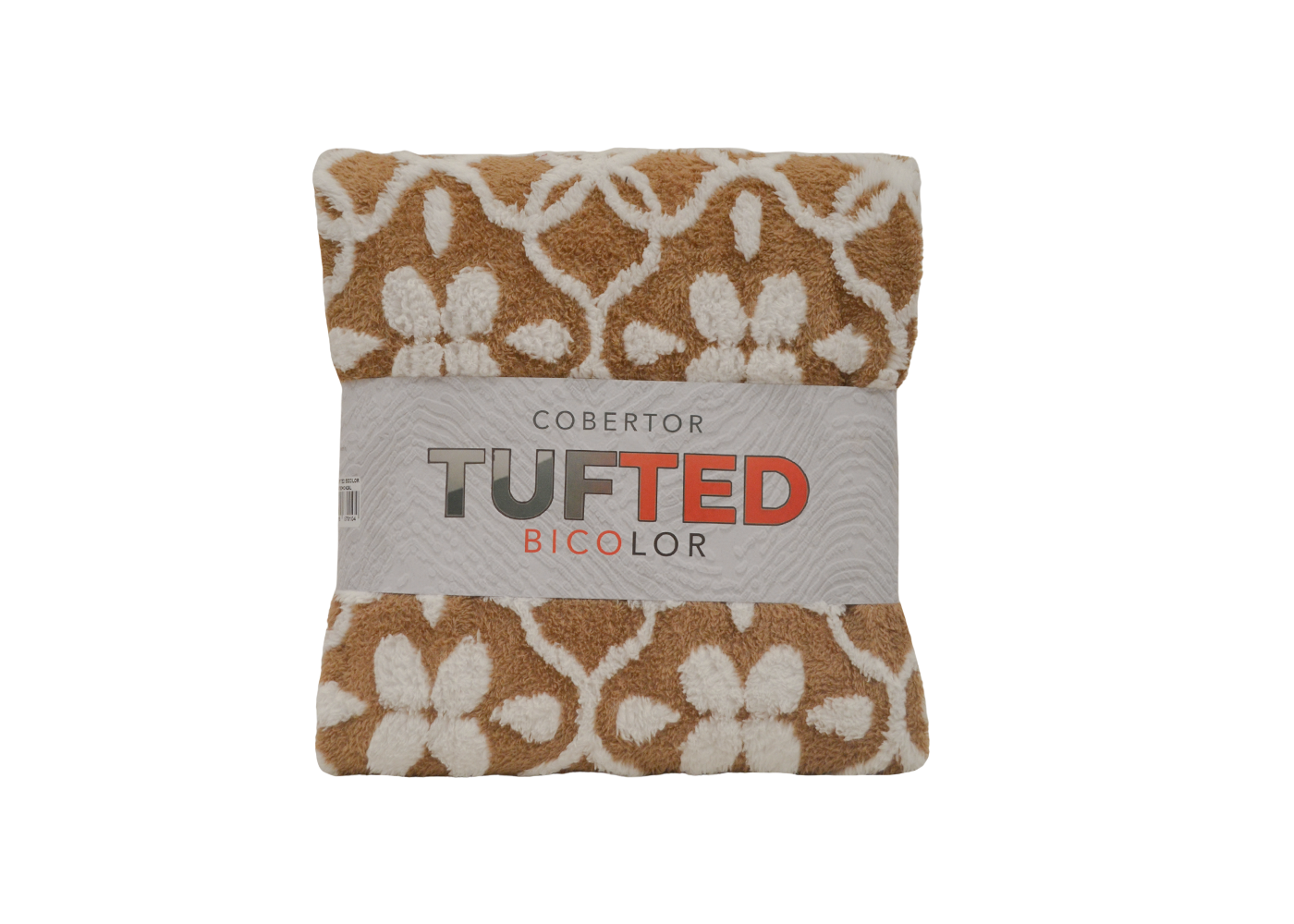 Cobertor Tufted Bicolor Matrimonial Café