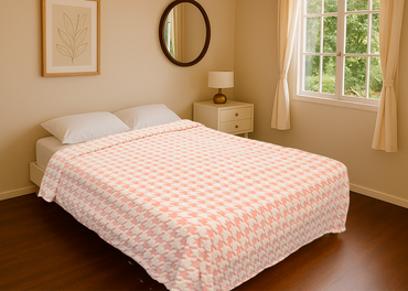 Cobertor Tufted Bicolor Matrimonial Rosa
