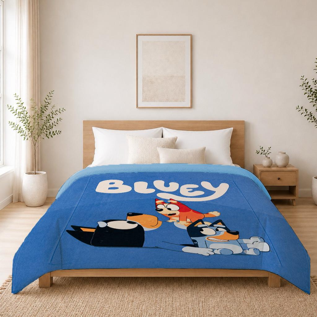 Edredón Matrimonial Amigo Bluey Azul