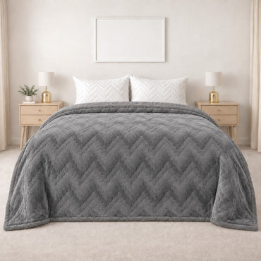 Edredón Sobrecamero Conejo Zigzag Gris