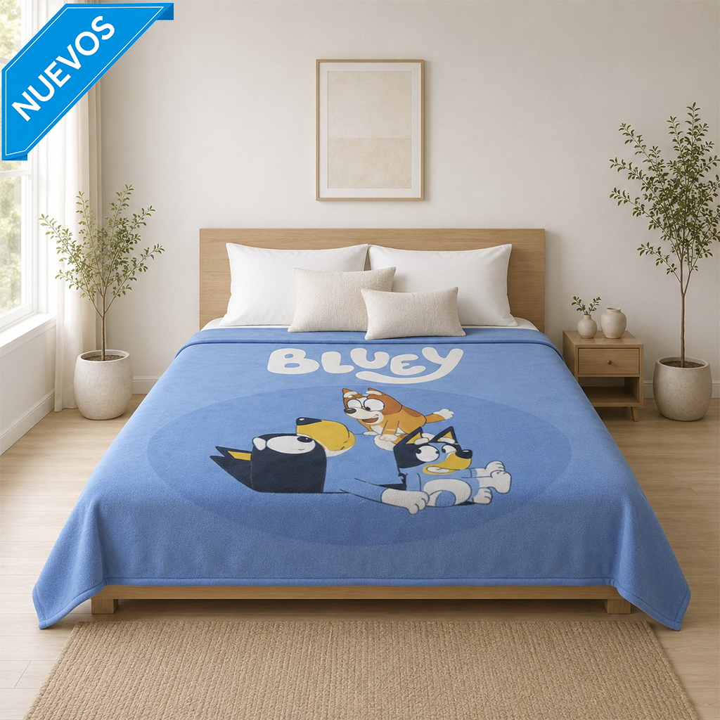 Cobertor Rachel Silk Matrimonial Bluey Azul