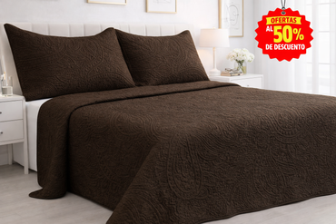 Colcha King Size Matt Satín Chocolate