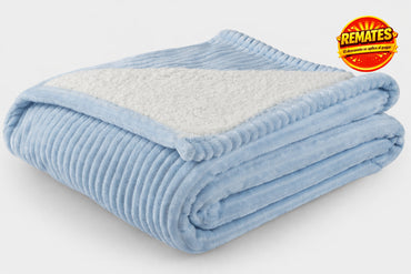 Cobertor Bonded Stripe Baby Azul Cobertor