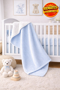 Cobertor Bonded Stripe Baby Azul Cobertor
