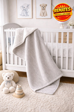 Cobertor Bonded Stripe Baby Gris Cobertor