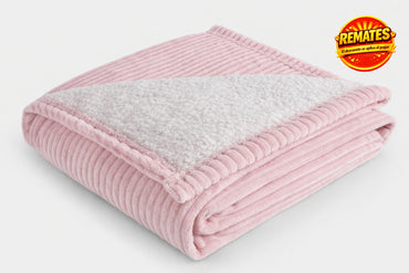 Cobertor Bonded Stripe Baby Rosa Frazada