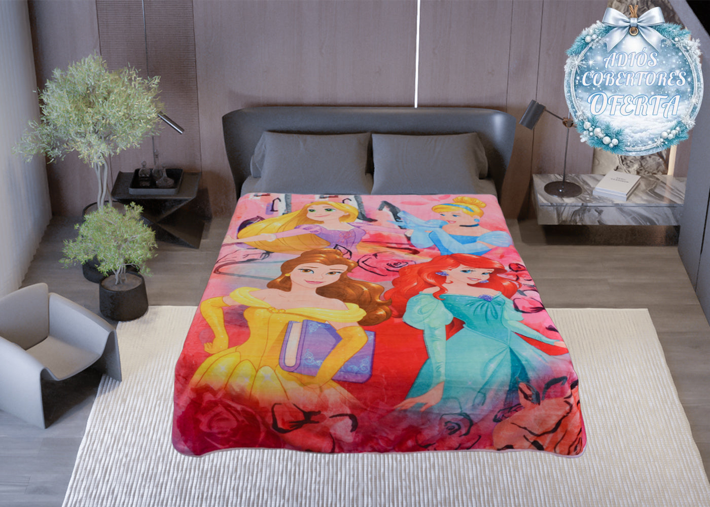 Cobertor Matrimonial Rachel Princesas Acuarela Cobertor