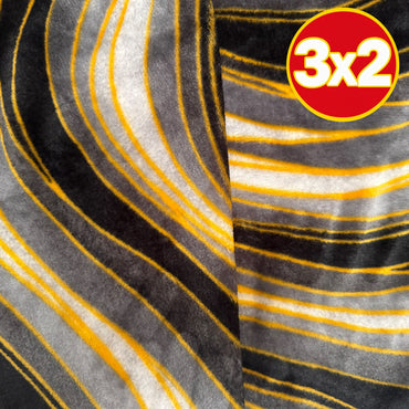 Cobertor Silk Estampado Matrimonial Olas Dorado - Cobertor