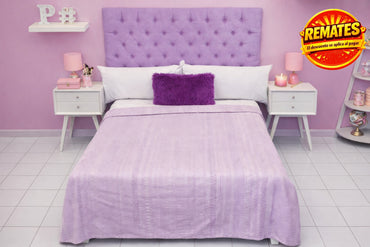 Cobertor Silk Matrimonial Trenzado Morado Cobertor