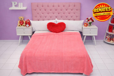 Cobertor Silk Matrimonial Trenzado Rosa Cobertor