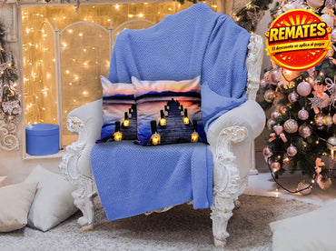 Cojín Con Luz Navideño Faroles Cojin