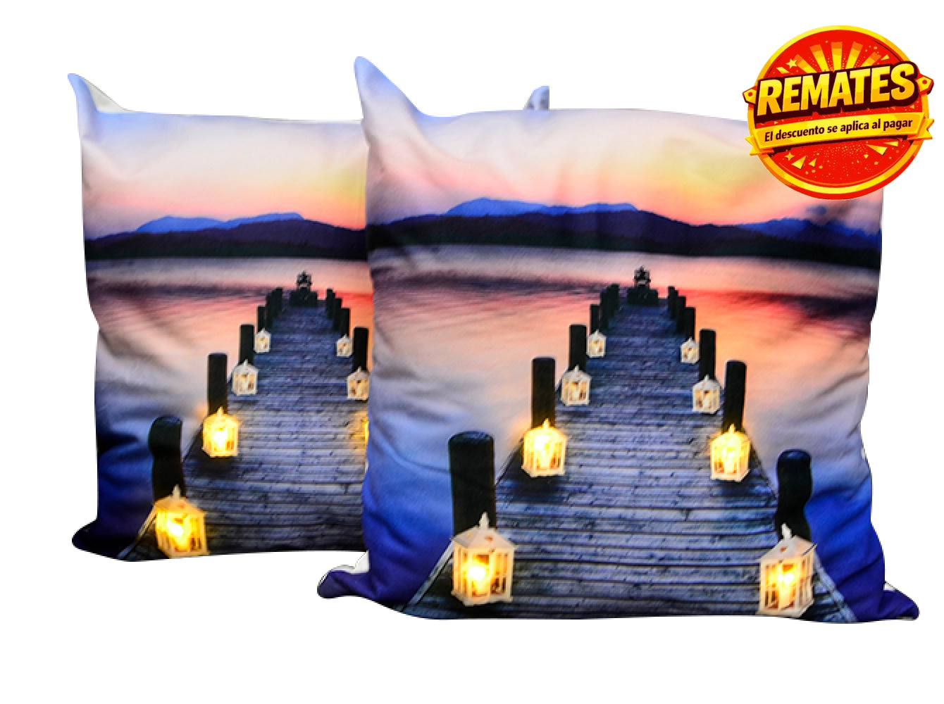 Cojín Con Luz Navideño Faroles Cojin