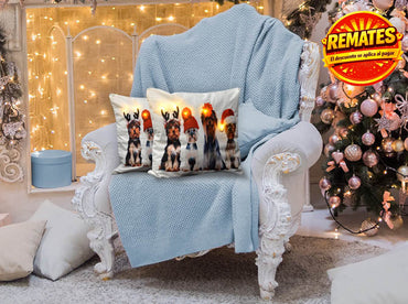 Cojín Con Luz Navideño Perritos Cojin