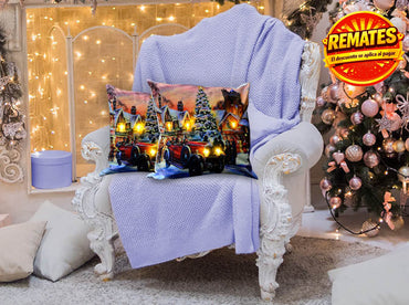 Cojín Con Luz Navideño Villa Cojin