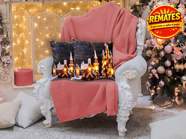 Cojín Con Luz Navideño Villa Gengibre