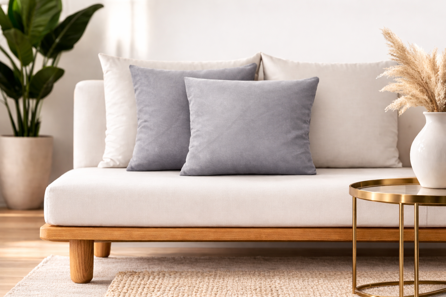 Cojín Bonded Gris Plata