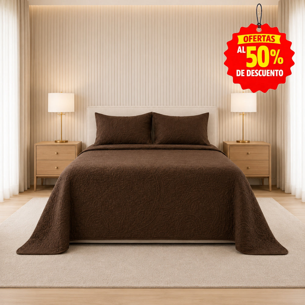 Colcha King Size Matt Satín Chocolate - Colchas