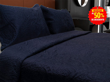 Colcha King Size Matt Satín Navy Colchas