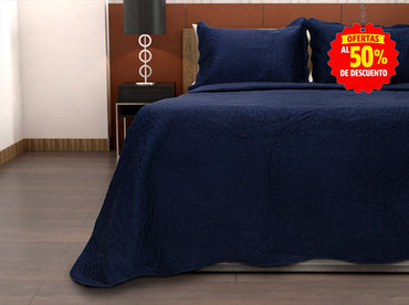 Colcha King Size Matt Satín Navy Colchas
