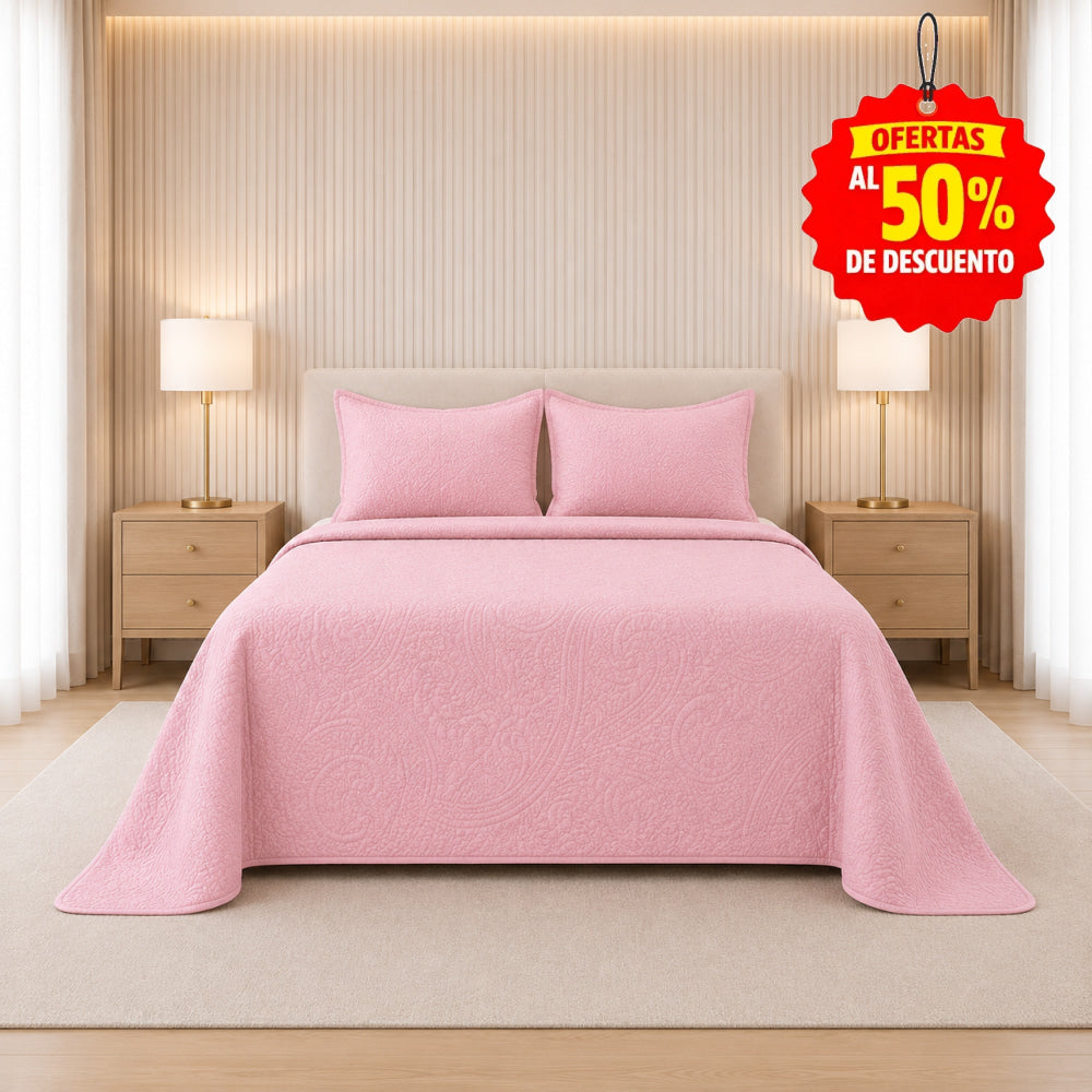 Colcha King Size Matt Satín Rosa - Colchas