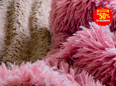 Colcha Peluda Bonded Sobrecamero Fucsia Colcha