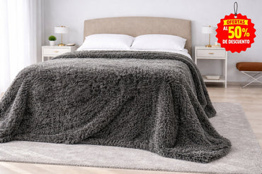 Colcha Peluda Bonded Sobrecamero Oxford Colchas