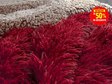 Colcha Peluda Bonded Sobrecamero Vino