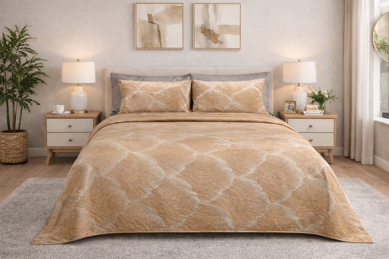 Colcha Bonded Gloo Matrimonial Beige