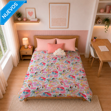 Colcha Disney Patchwork Matrimonial Princesas