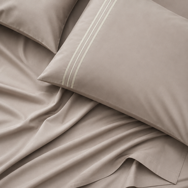 Juego de sábana king size taupe