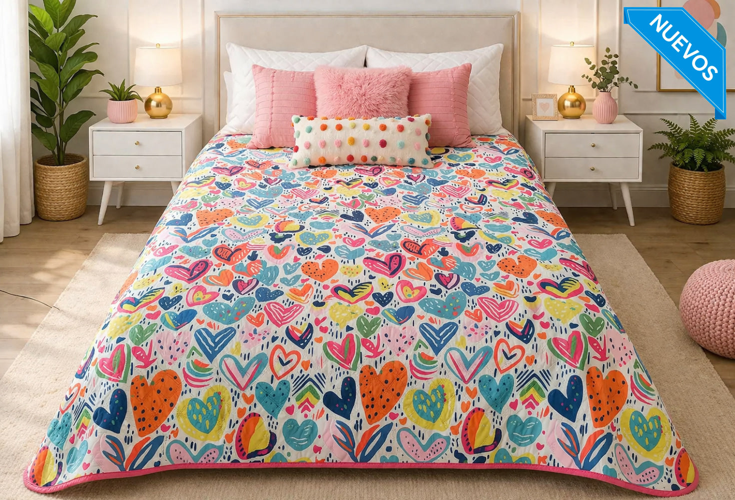 Edrecolcha Croasant Sobrecamero Corazones - Colchas