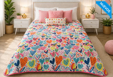 Edrecolcha Croasant Sobrecamero Corazones - Colchas