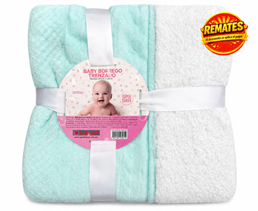 Edredón Baby Borrego Trenzado Aqua - Cuneros