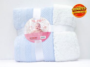 Edredón Baby Borrego Trenzado Azul - Cuneros