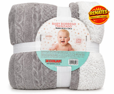 Edredón Baby Borrego Trenzado Gris - Cuneros