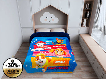 Edredón Matrimonial Amigo Paw Patrol Azul Marino Edredones
