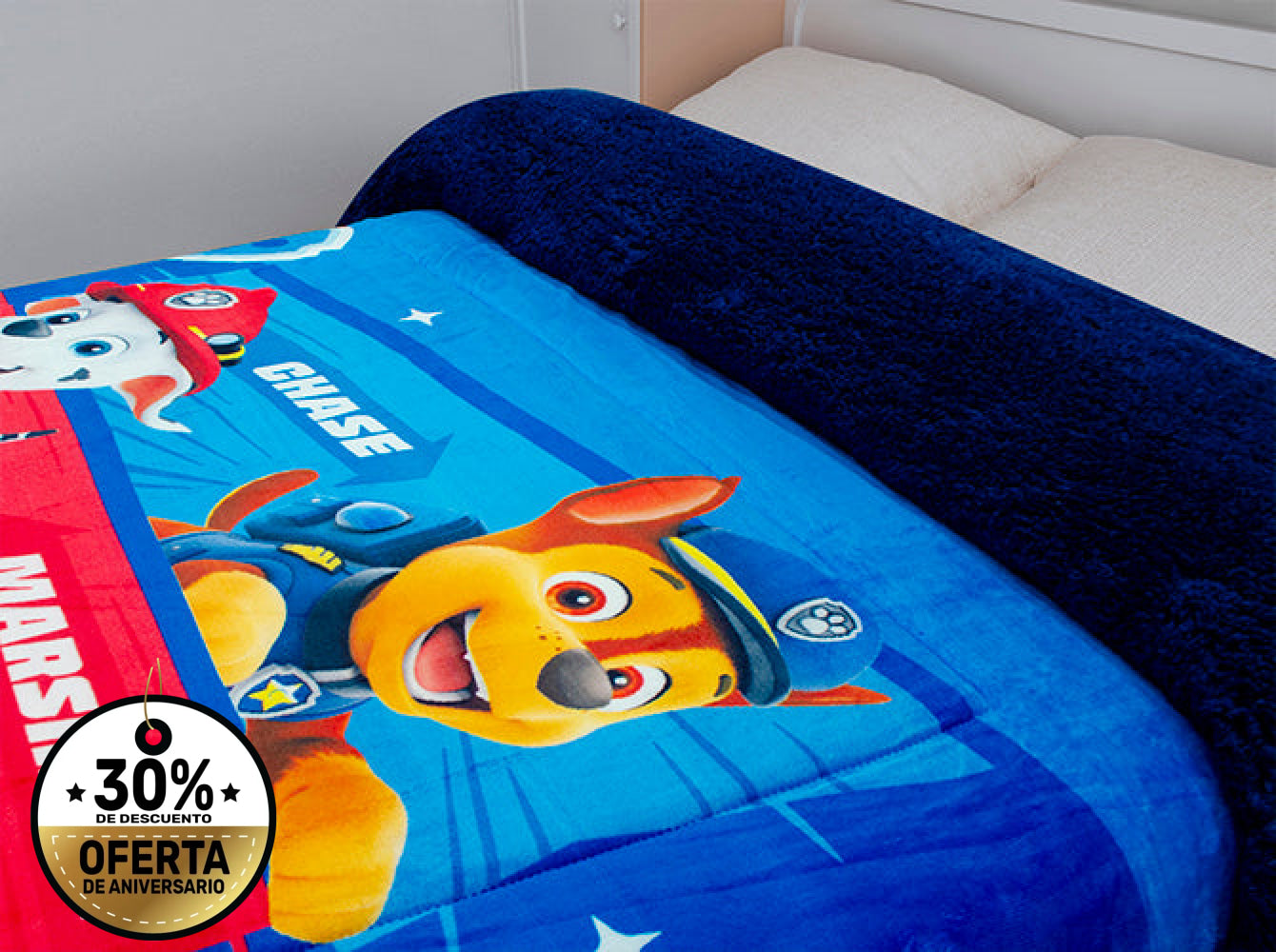 Edredón Matrimonial Amigo Paw Patrol Azul Marino Edredones