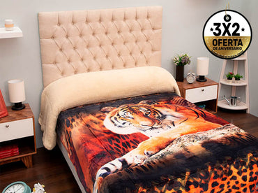 Edredón Matrimonial Borrego Digital Tigre Piel Edredones