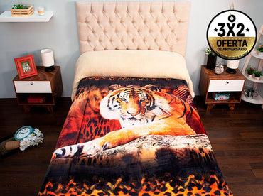 Edredón Matrimonial Borrego Digital Tigre Piel Edredones